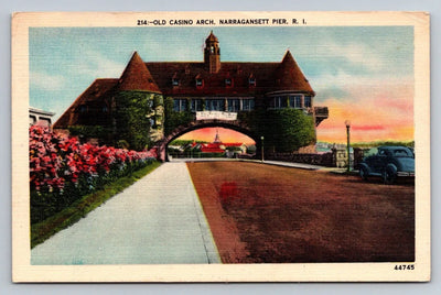 Old Casino Arch. Narragansett Pier, Rhode Island 214 Vintage Postcard