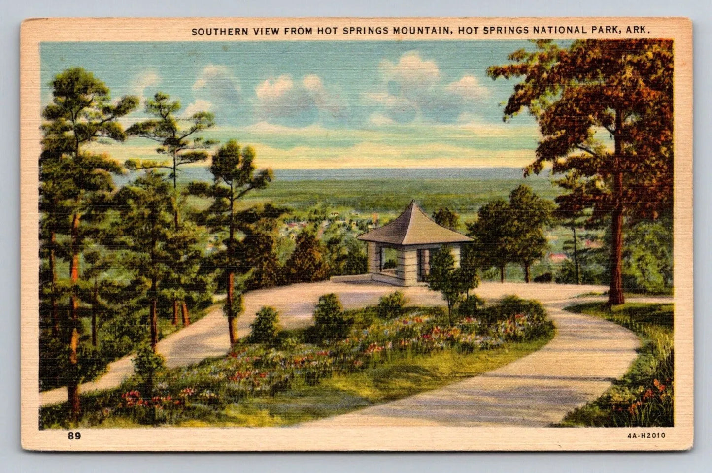 Southern View from Hot Springs Mountain, Hot Springs National Park, AR Postcard