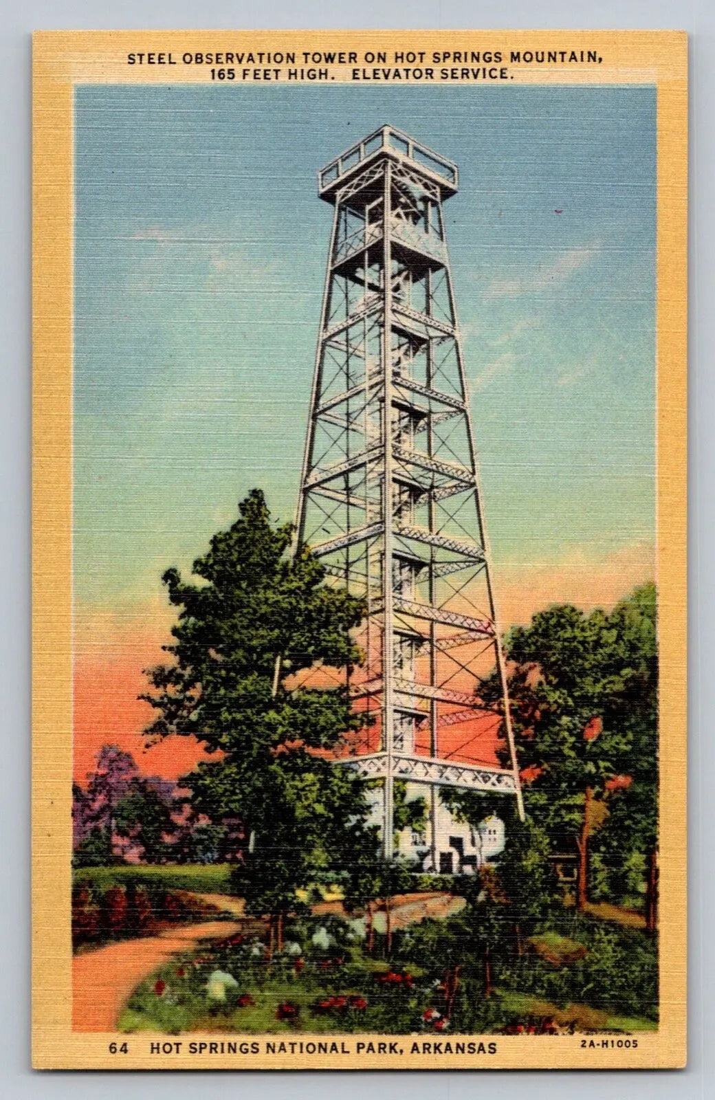 Steel Observation Tower, Hot Springs Mountain, National Park, Arkansas Postcard