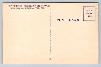 Aeroplane View of Hot Springs, Ark., Observation Tower, National Park Postcard