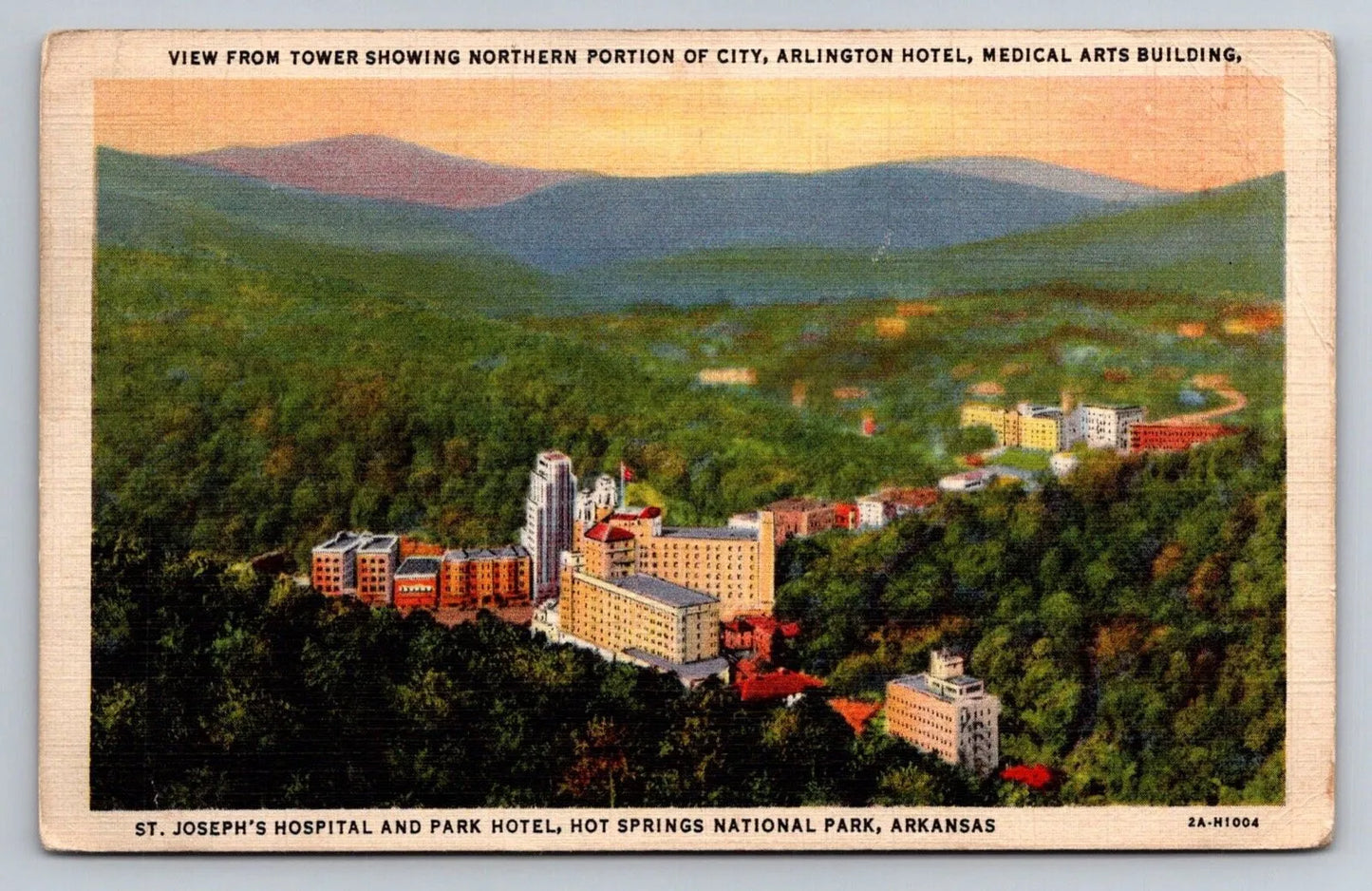 St. Joseph's Hospital and Park Hotel, Hot Springs National Park, AR Postcard