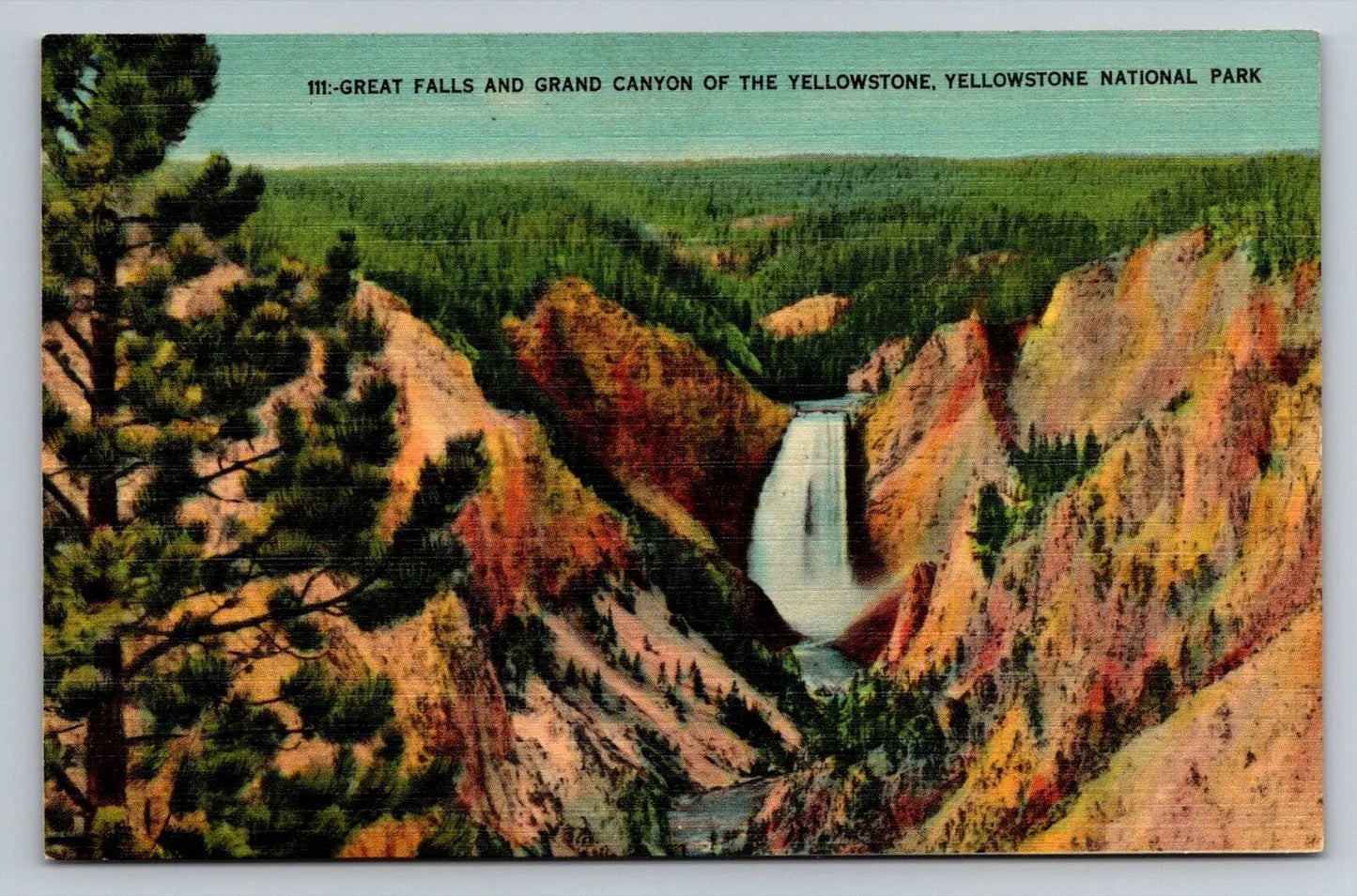 Great Falls and Grand Canyon of the Yellowstone National Park, Wyoming Postcard