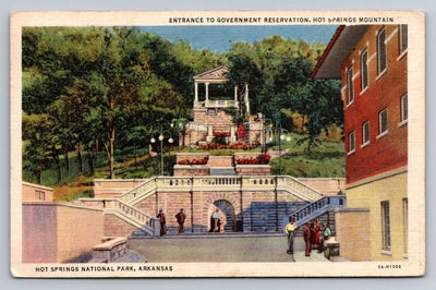 Entrance to Government Reservation, Hot Springs National Park, Arkansas Postcard