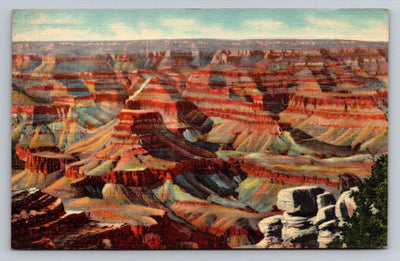 View from El Tovar Hotel, Grand Canyon, Arizona Vintage Curt Teich Postcard