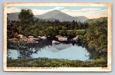 Reflection of Whiteface Mountain, Adirondacks, NY Vintage Postcard