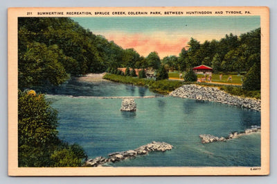 Summertime Recreation, Spruce Creek, Colerain Park, Huntingdon, PA Postcard