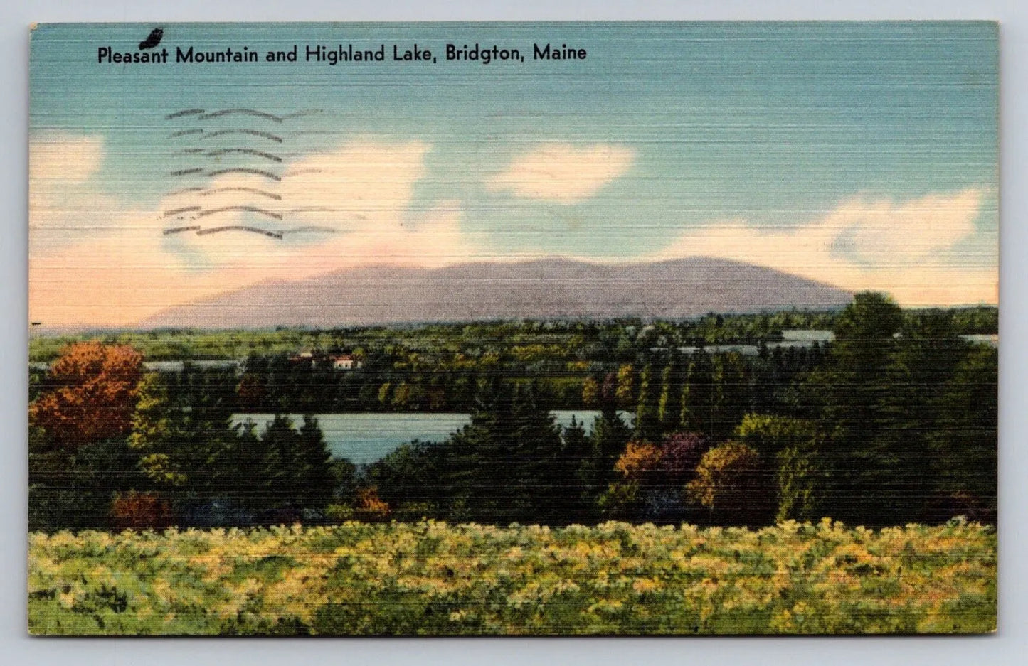 Pleasant Mountain and Highland Lake, Bridgton, Maine Vintage Postcard - NICE!