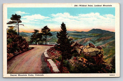 Wildcat Point, Lookout Mountain, Denver Mountain Parks, Colorado, Road Postcard