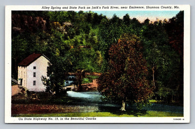 Alley Spring, State Park, Jack's Fork River, Eminence, Missouri Vintage Postcard