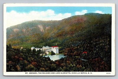 Mt. Abenaki, the Balsams and Lake Gloriette, Dixville Notch, NH Vintage Postcard