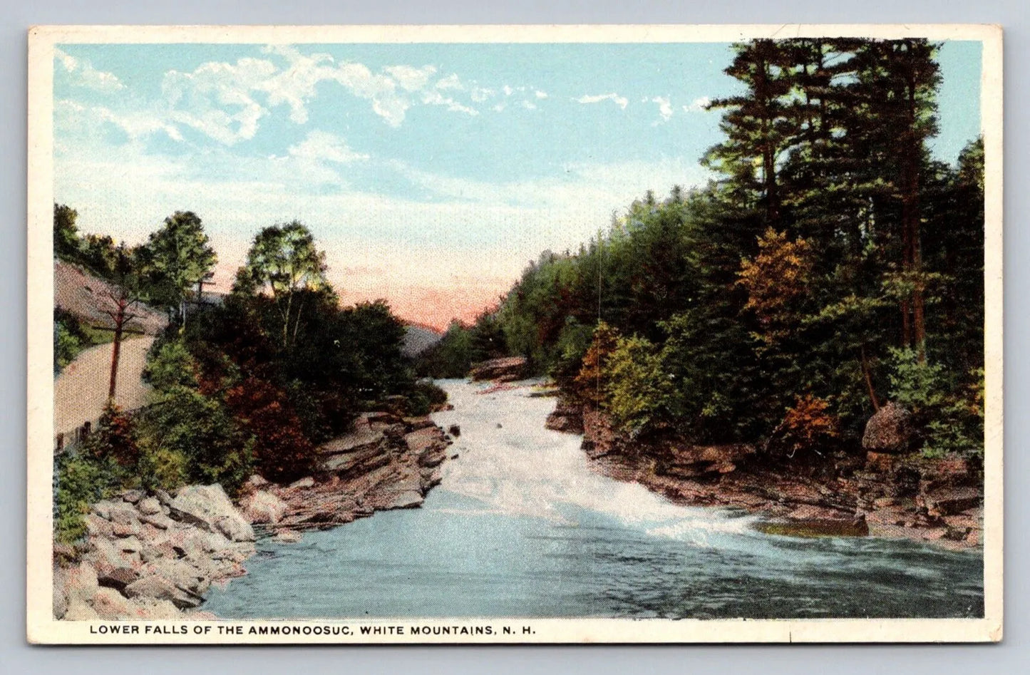 Lower Falls of the Ammonoosuc, White Mountains, NH (New Hampshire) Postcard