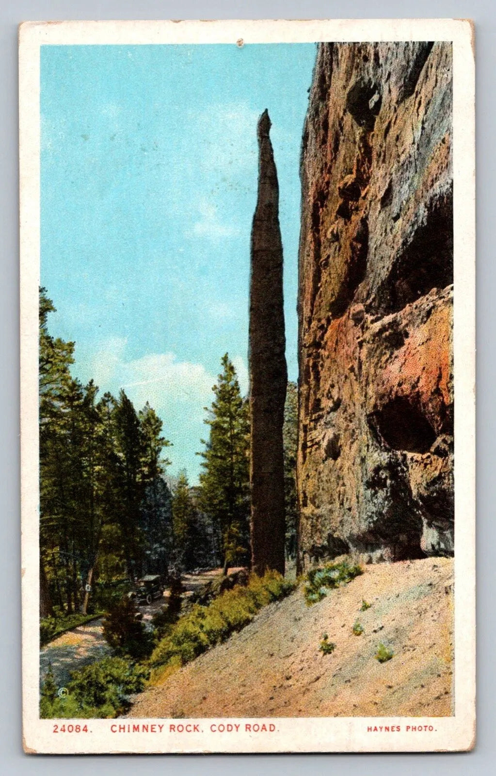 Chimney Rock, Cody Road, Montana Vintage Haynes Photo Postcard (circa 1927)