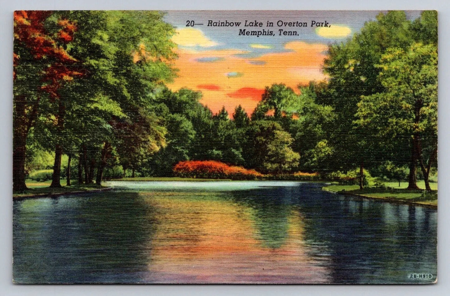 Rainbow Lake in Overton Park, Memphis, Tenn. (Tennessee) Vintage Postcard