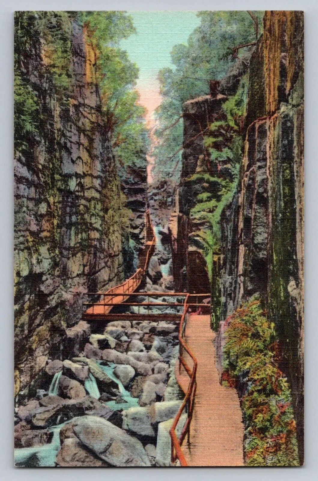 The Flume Gorge, Franconia Notch, White Mountains, New Hampshire Postcard