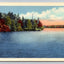 S-1043 Lake Scene with Autumn Colored Trees in Background, Curt Teich Postcard