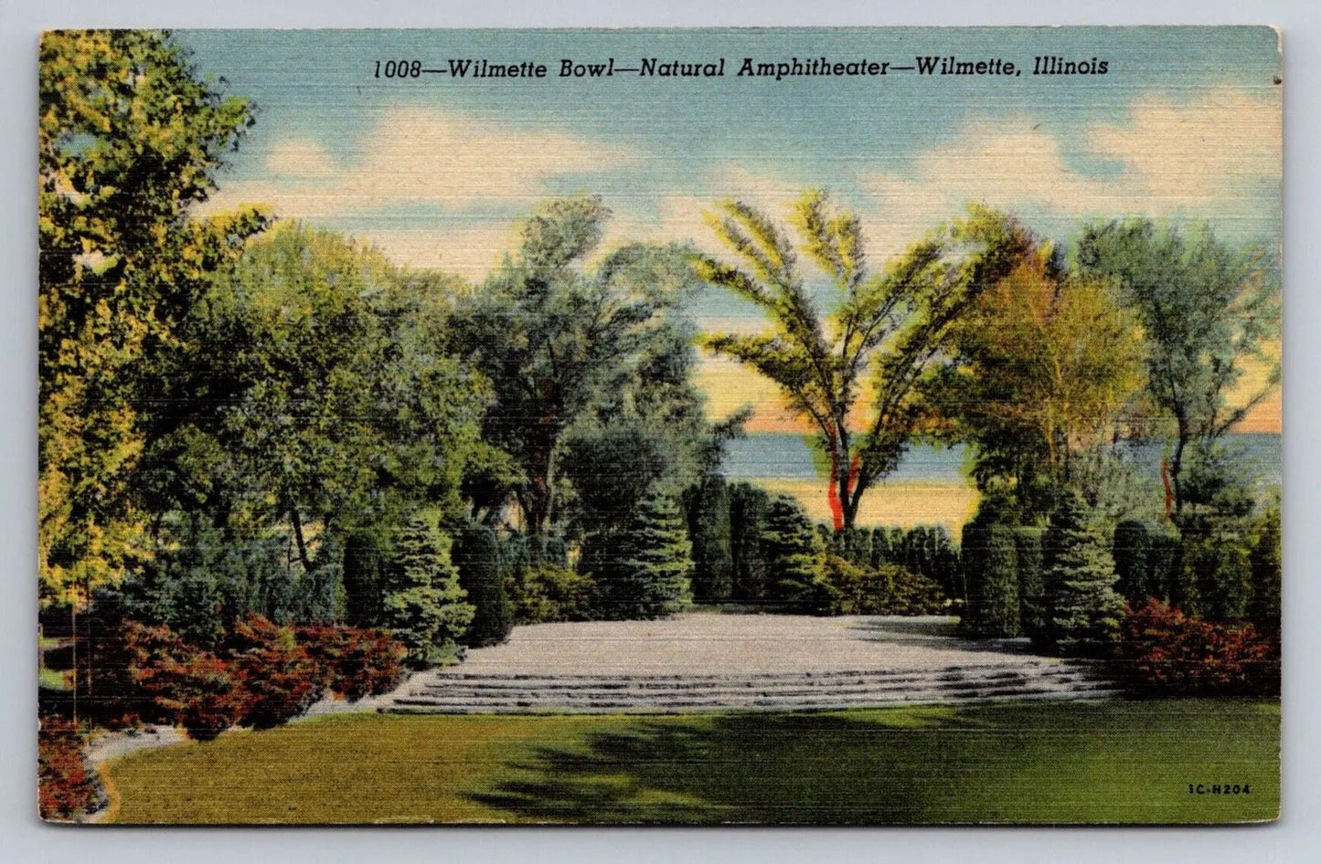 Wilmette Bowl, Natural Amphitheater, Wilmette, Illinois Vintage Postcard