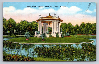 Band Stand, Forest Park, St. Louis, MO (Missouri) Vintage Postcard