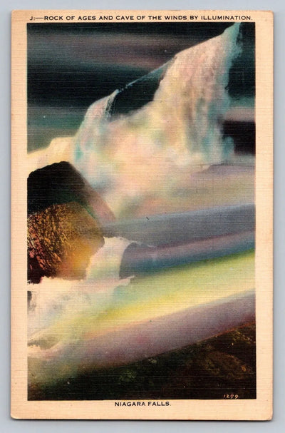 Niagara Falls by Illumination, New York Vintage Postcard AWESOME