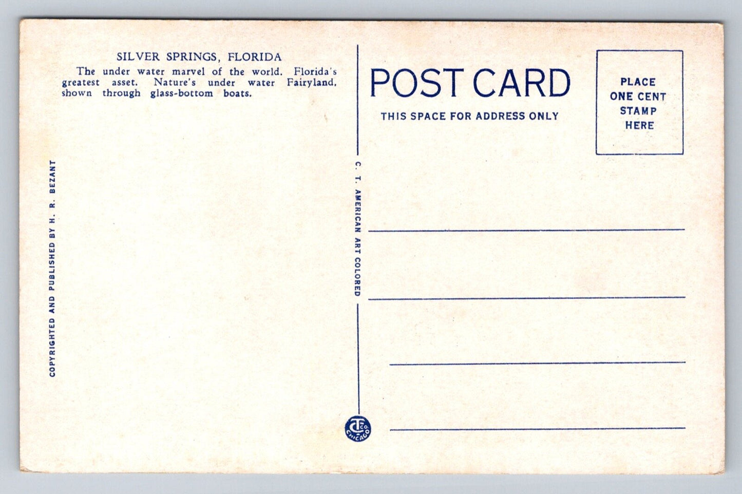 Silver Springs is 5 1/2 Miles from the City of Ocala, Florida Vintage Postcard