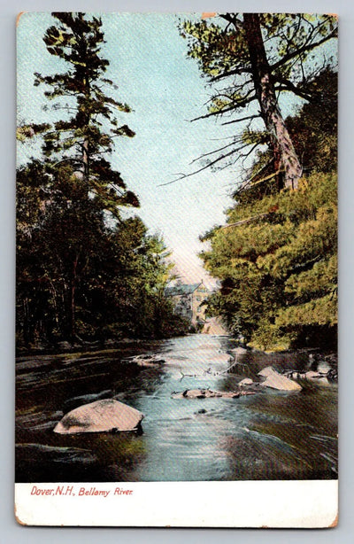 Dover, NH, Bellamy River (New Hampshire) Vintage Hugh C. Leighton Co Postcard