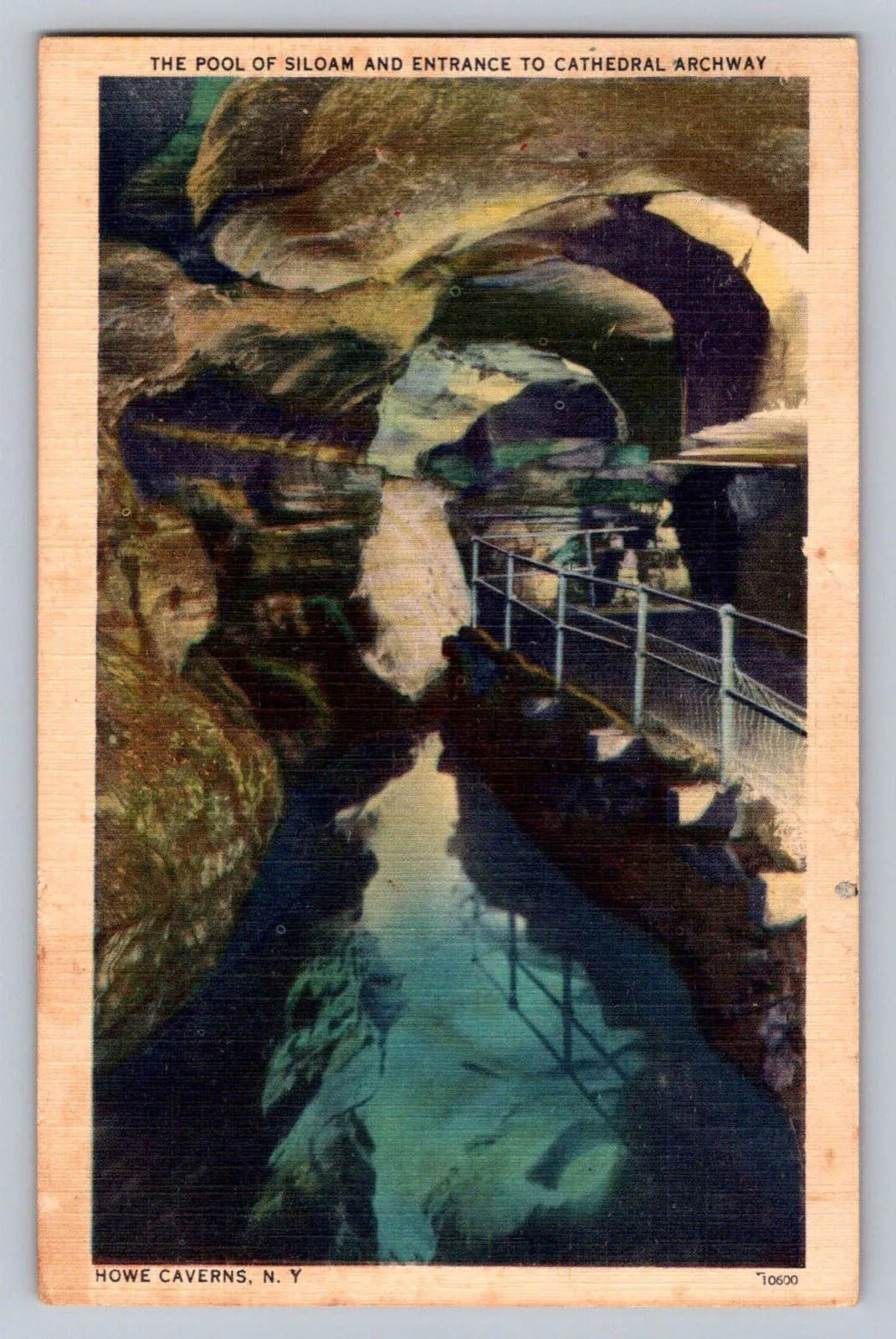 Pool of Siloam, Entrance to Cathederal Archway, Caverns, Cobleskill, NY Postcard