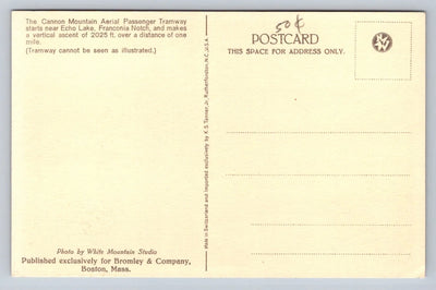 Artist's Conception of Cannon Mountain Aerial Tramway, Echo Lake, NH Postcard