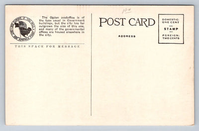 Post Office, Ogden, Utah Vintage Postcard