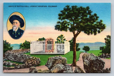 Grave of Buffalo Bill. Lookout Mountain, Colorado Vintage Postcard