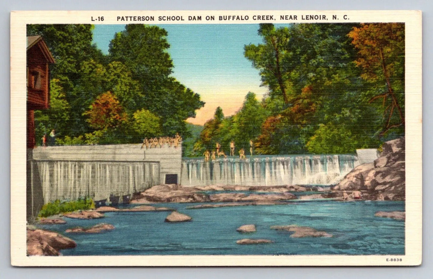 Patterson School Dam on Buffalo Creek, Near Lenoir, NC (North Carolina) Postcard