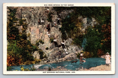 Big Iron Spring in the Gorge. Hot Springs National Park. Arkansas Postcard