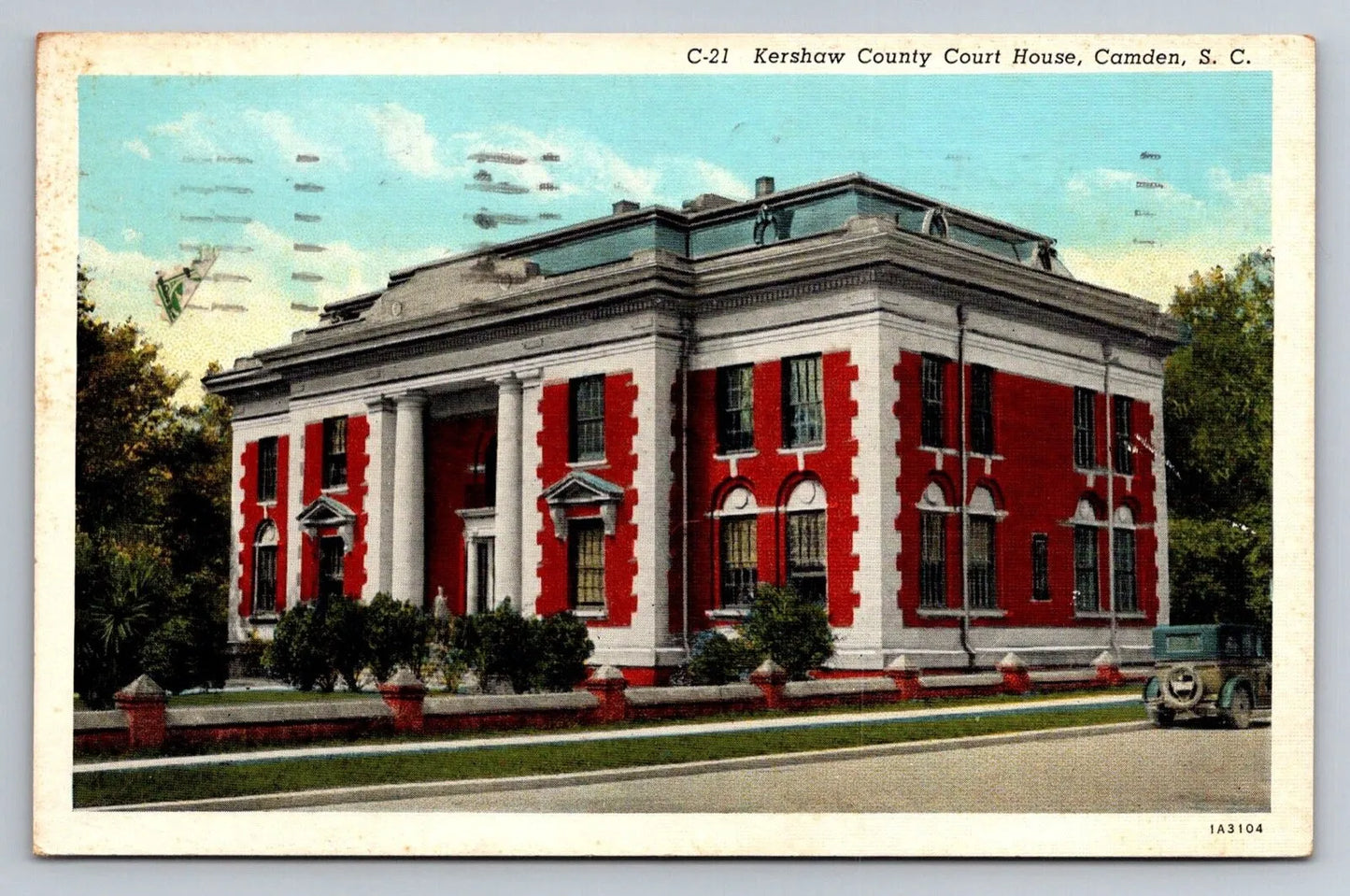 Kershaw County Court House, Camden, SC (South Carolina) Vintage Postcard