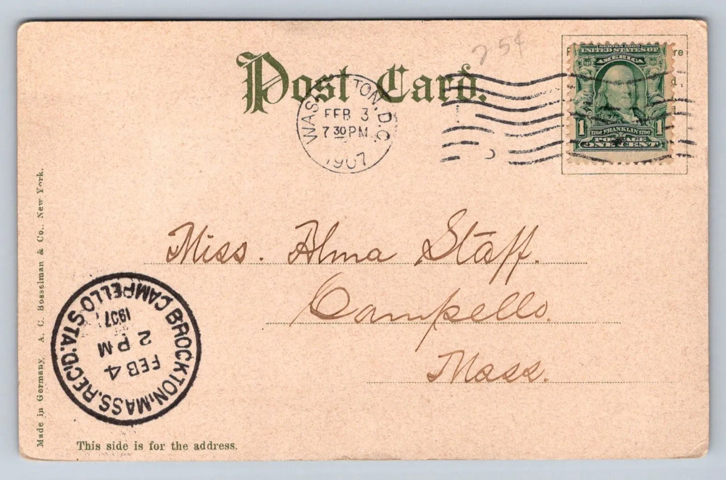 Smithsonian Institute, Washington DC with Rare Stamp Vintage Postcard