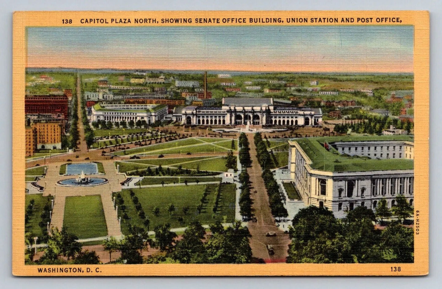 Capitol Plaza North, Senate Office Building, Washington DC Vintage Postcard