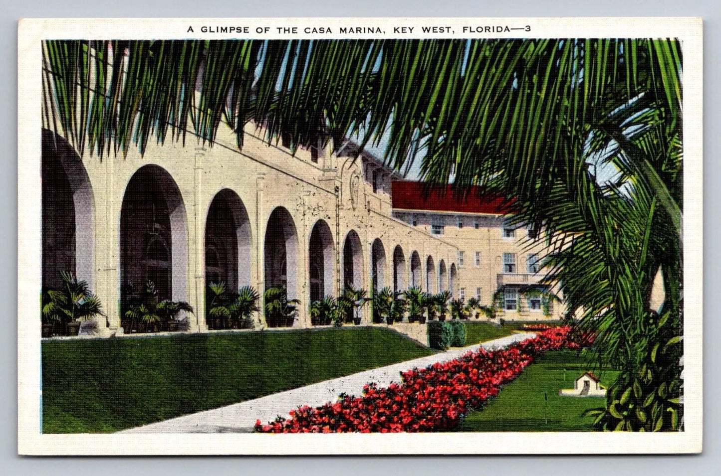 A Glimpse of the Casa Marina. Key West, Florida Vintage E. C. Kropp Postcard