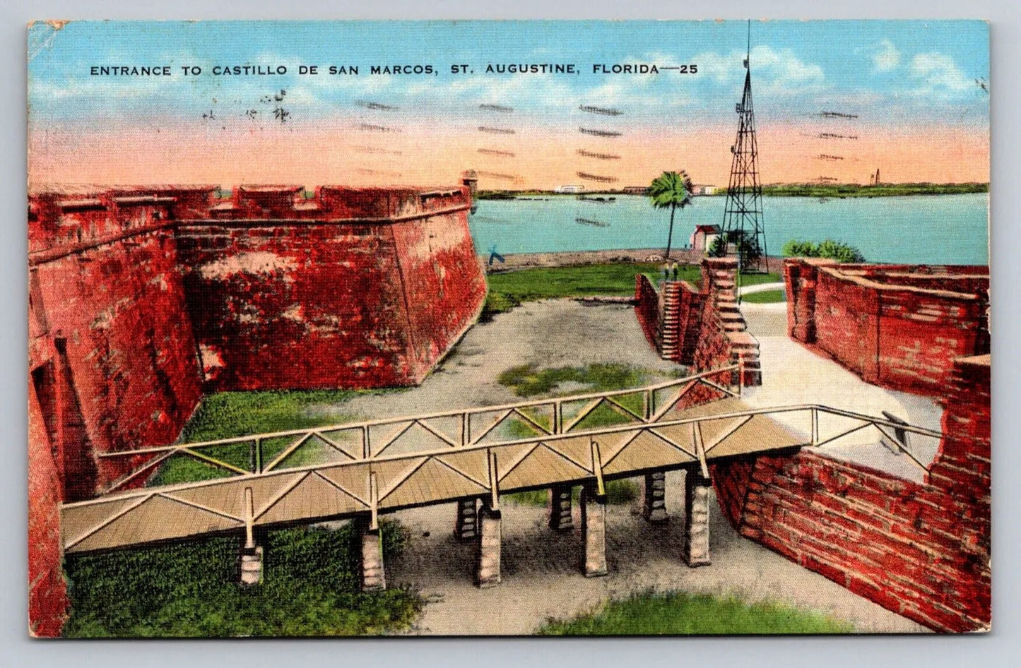 Entrance to Castillo de San Marcos, St. Augustine, Florida Vintage Postcard