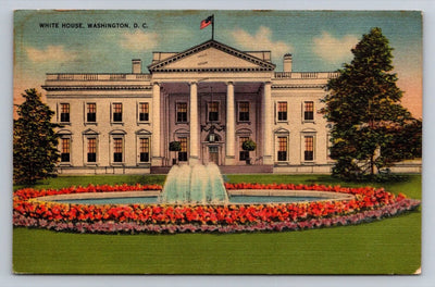 White House, Washington, DC circa 1939 with 1c Stamp Washington, D.C. Postcard