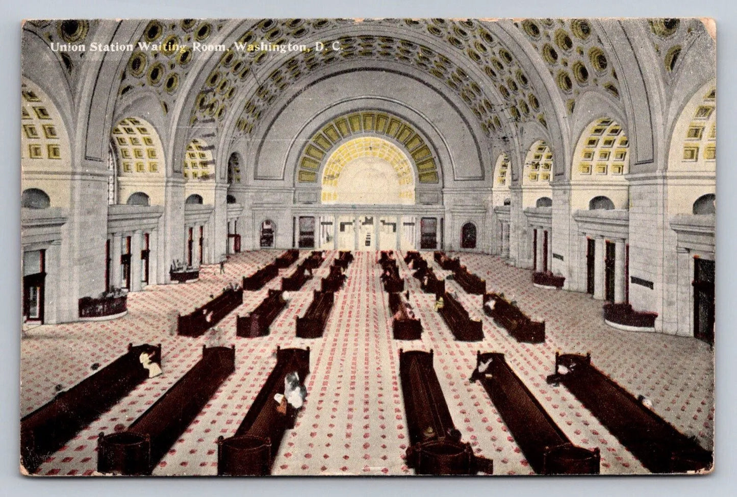 Union Station Waiting Room, Washington DC Vintage Postcard (circa 1910)