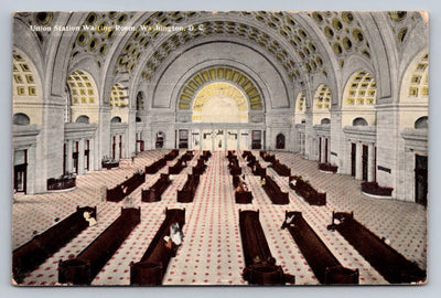 Union Station Waiting Room, Washington DC Vintage Postcard (circa 1910)