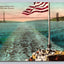 George Washington Bridge From, Hudson River Day Line Steamer- Us Flag Postcard