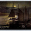 A Moonlight Scene at the Inlet, Sailboats Vintage Postcard VERY SPECIAL