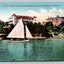 1787 - Sailing on the Lake, Westlake Park, Los Angeles, California Postcard