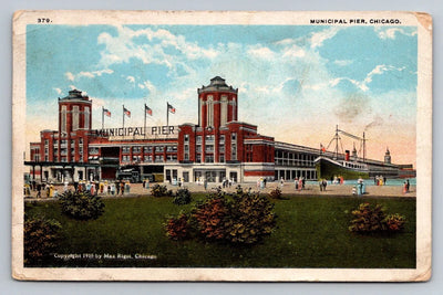 Municipal Pier, Chicago, Copyright 1915 Max Rigot (Illinois) Vintage Postcard