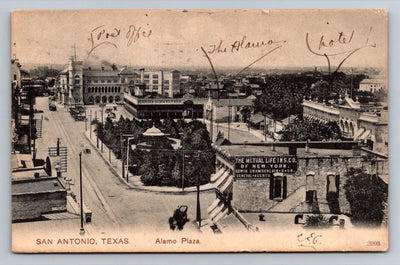 San Antonio, Texas Alamo Plaza Vintage Paul C. Koeber Co Postcard (circa 1905)