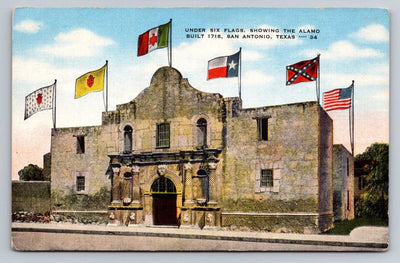 Under Six Flags, Showing the Alamo, Built 1718, San Antonio, Texas Postcard