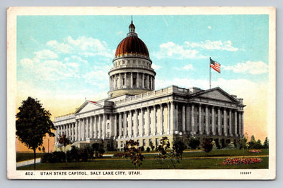 402. Utah State Capitol, Salt Lake City, Utah. 103397 Vintage Postcard - Wow!