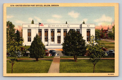 United States Post Office, Salem, Oregon Vintage Postcard