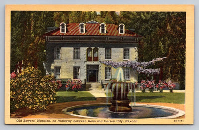 Old Bowers' Mansion, on Highway Between Reno and Carson City, Nevada Postcard