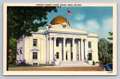 Washoe County Court House. Reno, Nevada Vintage Postcard