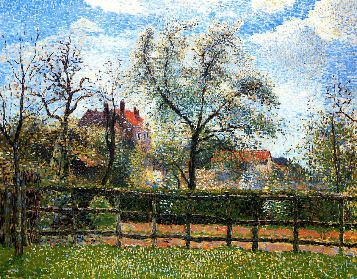 Pear Tress in Bloom, Eragny, Morning Art Print 1886 by Pissarro (6 Sizes)