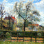 Pear Tress in Bloom, Eragny, Morning Art Print 1886 by Pissarro (6 Sizes)
